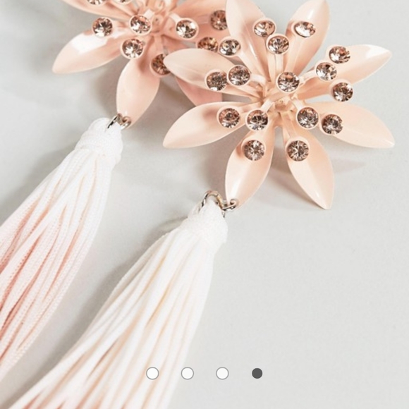 Flower and Ombre Tassel Earrings - Picture 3 of 8